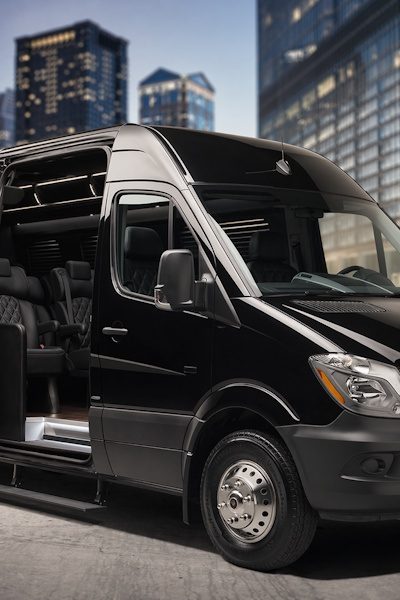 image of luxury van with opened side doors